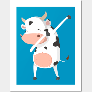 Dabbing Cow Pose Posters and Art